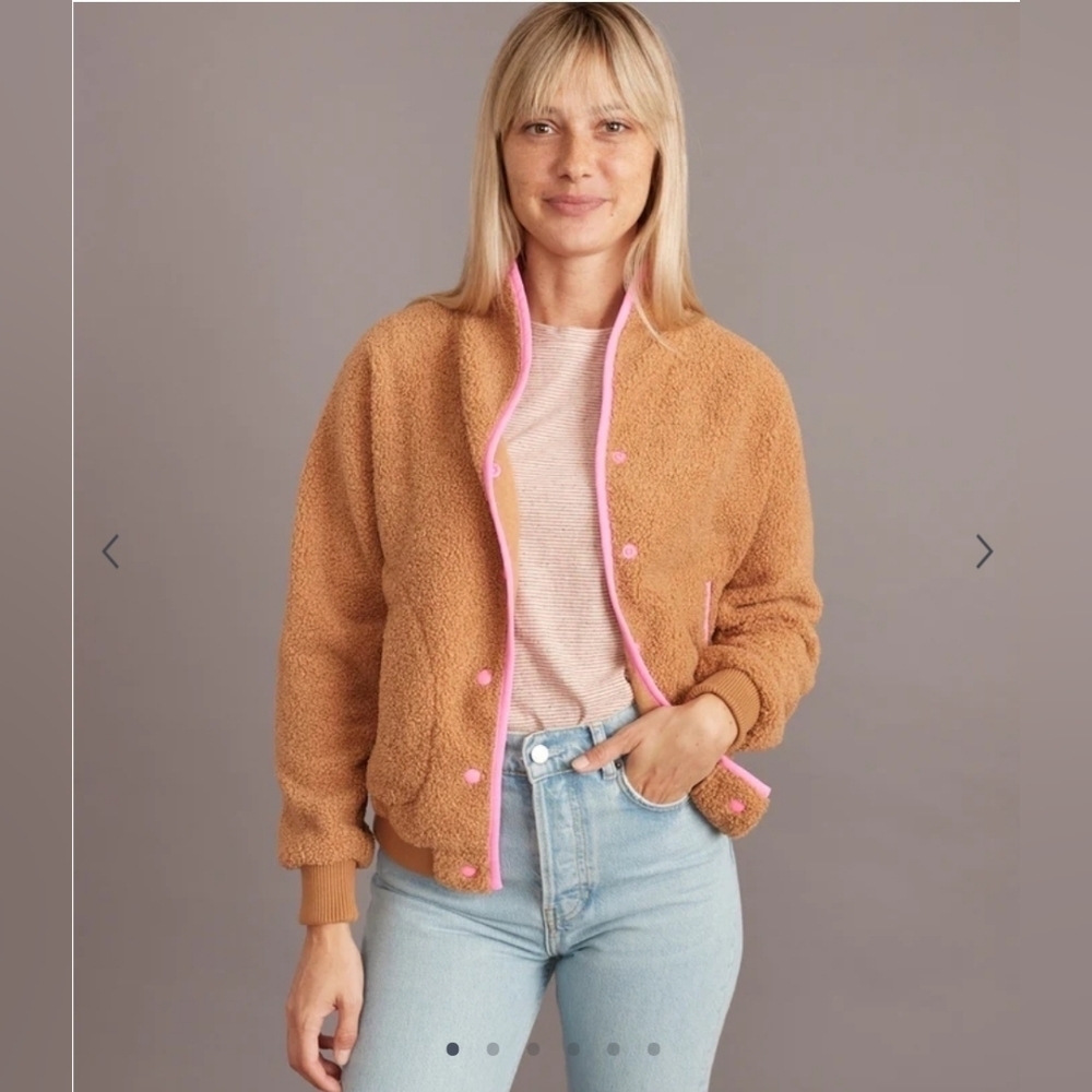 Marine layer Sierra Sherpa Jacket in Camel